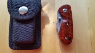 KnifeStyle Handmade Damascus Steel Small Mini Folding Pocket Knife with Snake Wood Handle [upl. by Formica]