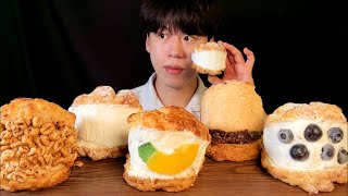 SUB썸띵어바웃 생크림스콘 먹방 ASMR 스콘안에 생크림이 가득 CREAM SCONE MUKBANG [upl. by Donica]