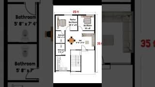 25x35 House Plan  2 Bed Room Plan  25x35 Ghar ka Naksha  House plans  Ghar ka naksha [upl. by Onilegna]