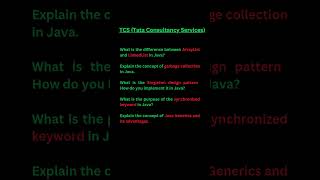 TCS Top 5 Java Interview Questions Java Coding Questions java python git [upl. by Kcirreg442]