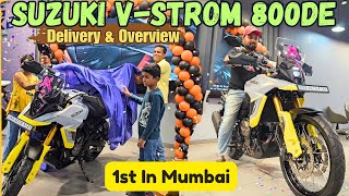 Taking Delivery Of Mumbais 1st Suzuki VStrom 800DE  Overview Price Exhaust Note Features [upl. by Bega366]