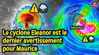 avertissement concernant le cyclone Eleanor à Mauricedernière mise à jourmétéo du 22 février [upl. by Dianuj]