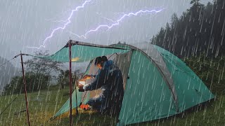 MY BEST VIDEO SOLO CAMPING IN HEAVY RAIN AND THUNDERSTORMS 2023 [upl. by Haneehs422]