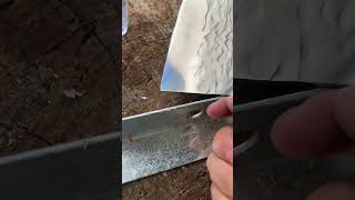 Extremely sharp handforged kitchen knife dualpurpose knife for chopping and cutting [upl. by Tamqrah]