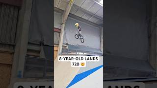 8YearOld Lands 720 On BMX 🤯 [upl. by Hareehahs]