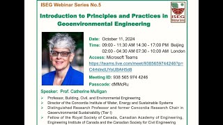 ISEG Webinar Series Catherine Mulligan Concordia University Canada  Webinar 5 Part Two [upl. by Eramat]