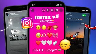 InstaX V5 🔥 iOS Instagram For Android  Share Reels like iPhone Story  iOS 174 Emojis [upl. by Harod]