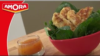 Recette dAiguillettes de Poulet panées aux Amandes  Amora [upl. by Enytsirhc]