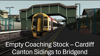 Empty Coaching Stock  Cardiff Canton Sidings to Bridgend Double 158 Train Simulator Classic [upl. by Aselehc]