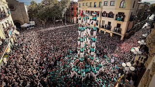 Castellers de Vilafranca  Primer 9 de 9 amb folre carregat de la història  9d9f  Tots Sants 2023 [upl. by Bannister]