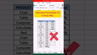 👉Calculate ℅ Percentage easy in excel 😲😲Excel me percentage kaise nikaleexcelhack excelformula [upl. by Leruj]