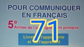 Évaluation et consolidationcommunication et actes de langagepage 71pour communiquer en français 5 [upl. by Anaoj]