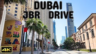 Dubai JBR Jumeirah Beach Residence  Marina  Driving Tour  4K [upl. by Aihsik]