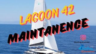 EP 9  LAGOON 42 CATAMARAN LIFTING AND MAINTANANCE [upl. by Ahseeyt]