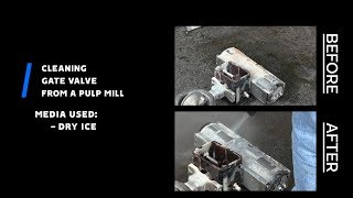 Coulson Ice Blast Machine VS Gate Valve from Pulp Mill  Dry Ice Blasting [upl. by Etnovert]