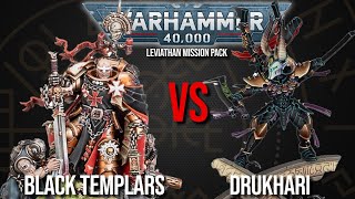 Black Templars Vs Drukhari  Warhammer 40k 10th Edition [upl. by Uehttam]