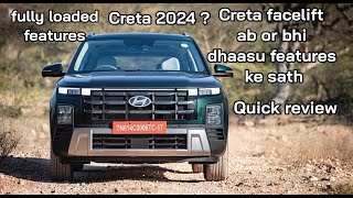 Quick review of Creta 2024 facelift🔥🔥new features upgrades specification fully loaded features😎🔥 [upl. by Wohlert732]