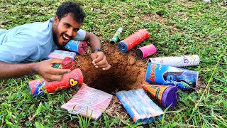 🤯Testing All Types of Crackers in Underground🔥😱 Crackers Experiment in Tamil  Village Fun [upl. by Agnesse]