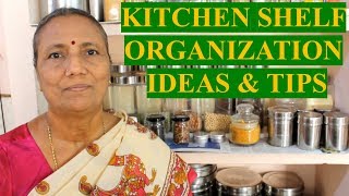 How to Organize Open Shelves in Kitchen  Kitchen Organization Ideas in Tamil  My Kitchen Tour [upl. by Dosi]