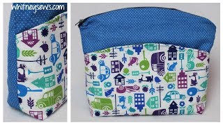 Curved Top Zipper Bag  Sewing How to  Whitney Sews [upl. by Aurelea]