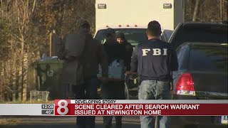 FBI police conduct investigation at Newington home [upl. by Ynafetse]