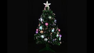 Multi Colour Fibre Optic Christmas Tree With Baubles Stars amp 90 Tips [upl. by Angus520]