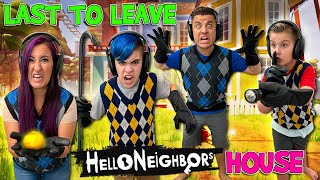 LAST TO LEAVE Hello Neighbor in real life FUNhouse Family IRL ESCAPE Game [upl. by Anos311]