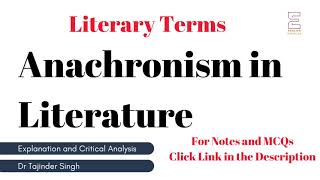 Anachronism in Literature  Literary Terms  NET NTA PGT TGT English [upl. by Adnouqal]