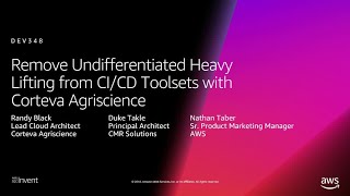 AWS reInvent 2018 Undifferentiated Heavy Lifting from CICD Toolsets w Corteva DEV348 [upl. by Tnecnivleahcim]