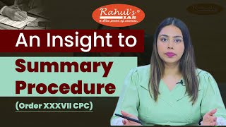 An insight to Summary Procedure Order XXXVII CPC [upl. by Rahas]