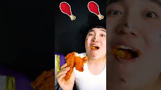 ASMR Mukbang Real Spicy Fried Chicken VS Jelly Spicy Fried Chicken EATING SOUNDS Shorts [upl. by Robinette]