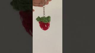 Crochet strawberry keychain 🍓 [upl. by Macilroy]