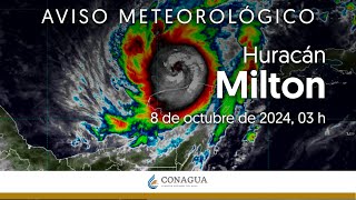 Aviso Meteorológico Huracán Milton Actualización 3 h [upl. by Formica]