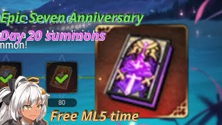 Anniversary day 20  Free ML5 ticket  Epic Seven [upl. by Huebner90]