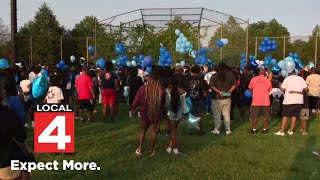 Community gathers to remember former UM Belleville High School cornerback Andre Seldon Jr [upl. by Luapsemaj]