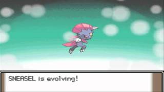 Pokemon Platinum Sneasel Evolves To Weavile HD [upl. by Jillie179]