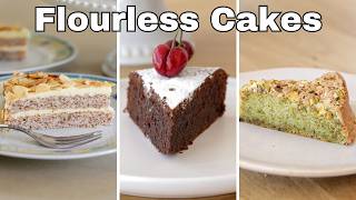 3 Easy Flourless Cakes Recipes  GlutenFree Cakes [upl. by Conlon]