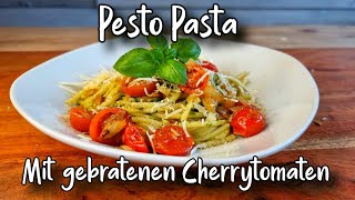 Pesto Rezept  Pasta mit selbstgemachtem Pesto und Cherrytomaten [upl. by Adnilev]