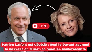 Patrice Laffont est décédé  Sophie Davant apprend la nouvelle en direct sa réaction bouleversante [upl. by Antonella]