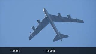 B52 Stratofortress heading into RAF Fairford High altitude plane spotting [upl. by Attehcram]