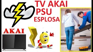 Riparazione TV AKAI  ALIMENTAZIONE ESPLOSA [upl. by Latnahc383]