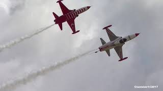 Turkish Stars aerobatic team F5 Freedom Fighter Forum ARMY2017 [upl. by Yclek119]