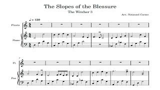 SHEET MUSIC The Witcher 3  Slopes of the Blessure Piano and Flute [upl. by Bassett788]