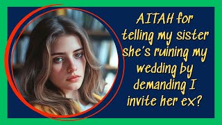 AITAH for telling my sister she’s ruining my wedding by demanding I invite her ex [upl. by Roselba]