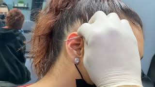 Industrial piercing INSTRUCTIONAL how to pierce properly [upl. by Nolyaj]