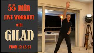 Live 55min Cardio and Toning Workout with Gilad from December 12 2021 [upl. by Lehpar946]