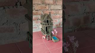 Beautiful miniature clay house 🏠  clayhouse mudhouse craft [upl. by Arimas164]