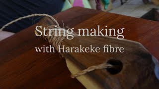 String making with natural Harakeke fibre [upl. by Ardeha]