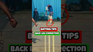 Batting tips  Back leg correction cricket battingtips battingbasics battingtechnique shorts [upl. by Rockwood]