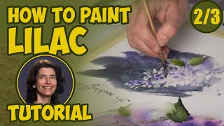 How to Paint Lilac with Watercolor Masking Fluid Part II [upl. by Furmark659]